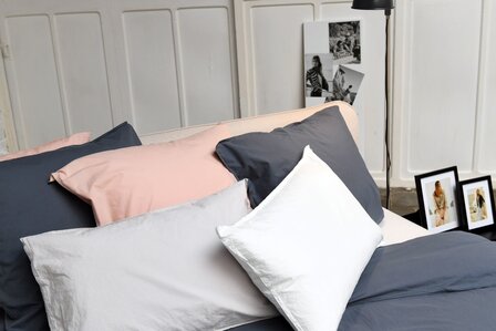 Stonewashed percale donker grijs