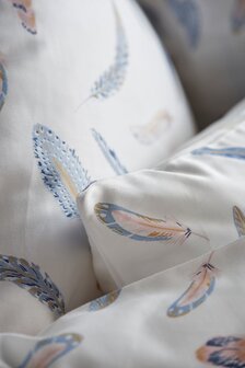 Dekbedovertrek Feather blauw satin 