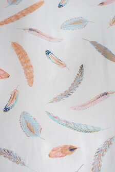 Detail print feather satin pink