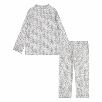 Flanel doorknoop pyjama met bloemen print