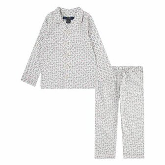 Flanel doorknoop pyjama met bloemen print