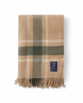 Beige geruite wollen plaid Lexington