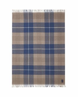 Blauw geruite wollen plaid Lexington