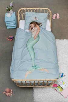 Snurk dekbedovertrek Mermaid aqua