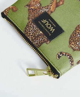 Wouf Leopard olive pouch