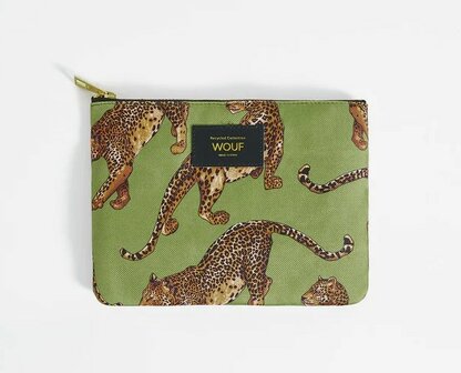 Wouf Leopard olive pouch