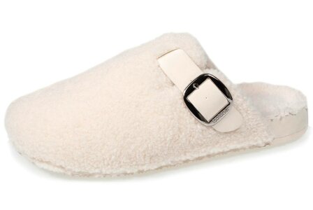 Ecru slipper met gesp Isotoner