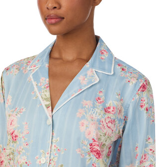 Pyjama blauw gebloemd Lauren Ralph Lauren