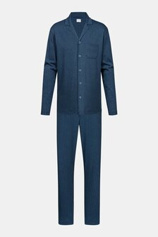 Pyjama winterflanel jachtblauw Mey