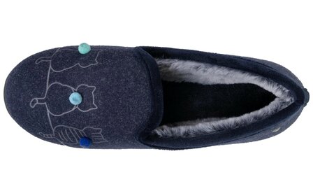 Pantoffel poes blauw Isotoner
