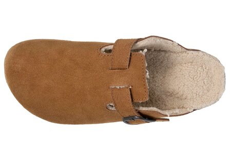 Open pantoffel met gesp camel heren Isotoner