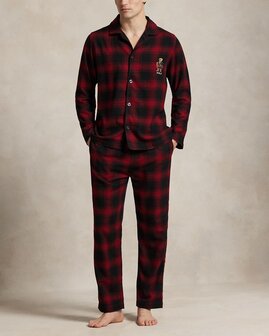 Geruite flanellen pyjama Polo Bear
