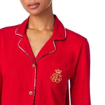 Jersey nachtkleed rood Lauren Ralph Lauren