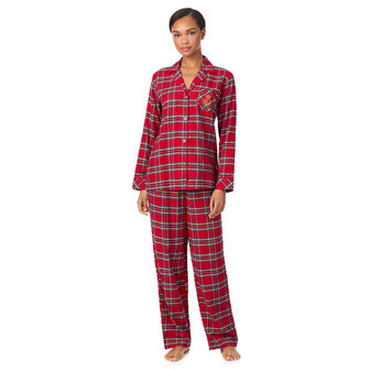 Pyjamaset brushed twill rood pld Lauren Ralph Lauren