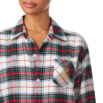 Nachtkleed brushed twill creme pld Lauren Ralph Lauren