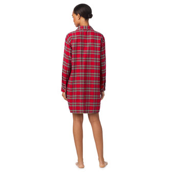 Nachtkleed brushed twill rood pld Lauren Ralph Lauren