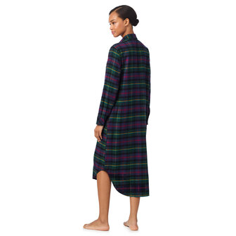 Lang nachtkleed brushed twill multi pld Lauren Ralph Lauren