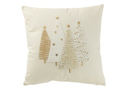 Sierkussen Kerstbomen goud 