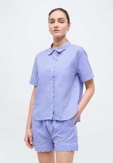 Seersucker slaapset Ralph Lauren blauw