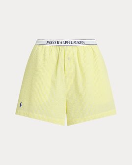Katoenen seersucker boxershort geel