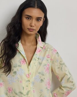 Nachthemd geel gebloemd Lauren Ralph Lauren