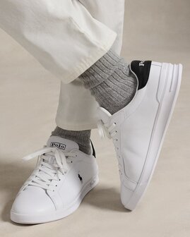 Heritage Court leren sneaker Ralph Lauren White