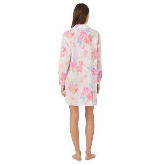 Doorknoop nachthemd Lauren Ralph Lauren met bloemen
