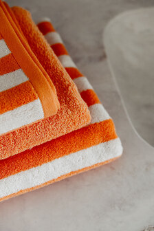 Amalfi Stripe badlinnen orange