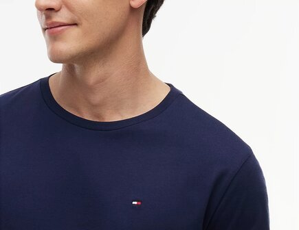 Blauw T shirt met Logo Tommy Hilfiger
