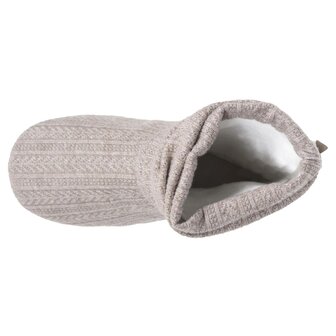 Gebreide beige dames pantoffel Isotoner