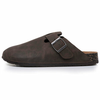 Open heren pantoffel marron Isotoner