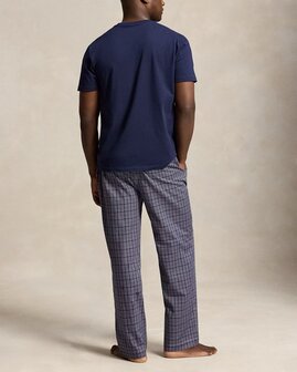 Geruite blauwe katoenen pyjamaset met Polo Bear