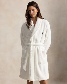 Katoenen witte badjas met Polo Bear