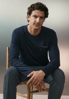 Pyjama Eclips blauw heren Ammann