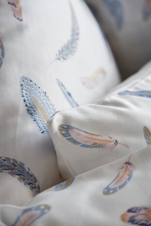 Dekbedovertrek Feather blauw satin 