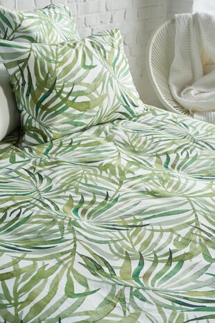 Dekbedovertrek Tropic groen satin