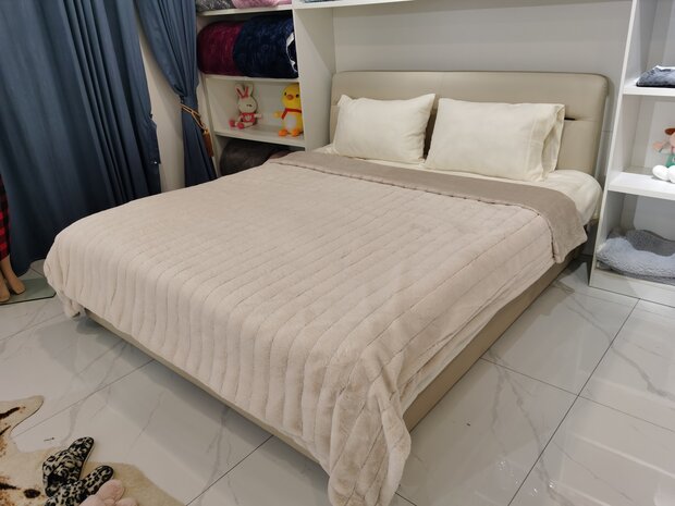 Plaid Oslo beige 240 double face