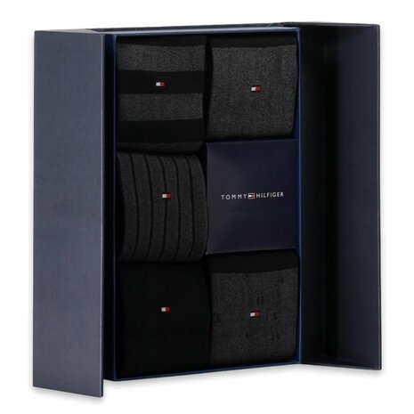 Giftbox 5 paar zwarte sokken Tommy Hilfiger