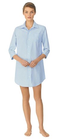 Blauw/wit gestreept nachthemd Lauren Ralph Lauren