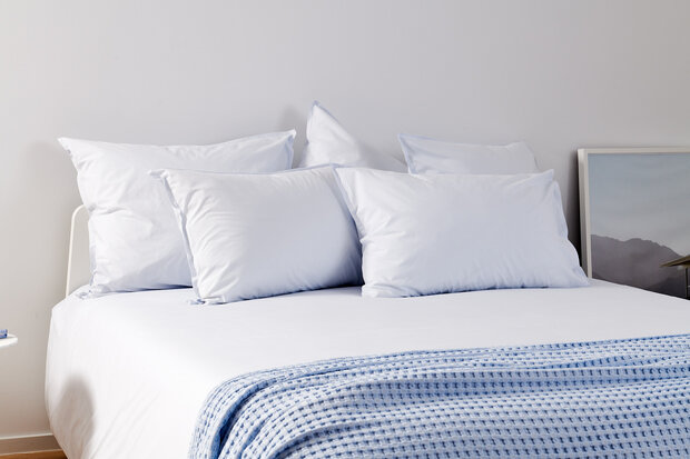 Stonewashed percale soft blauw