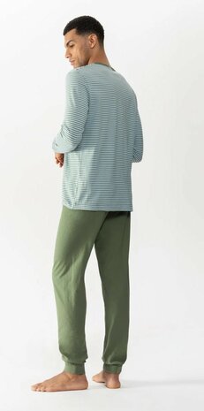 Pyjama Micro stripes groen heren Mey