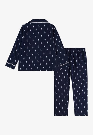 Flanel doorknoop pyjama met Polo print