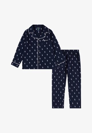 Flanel doorknoop pyjama met Polo print