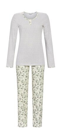 Trendy Pyjama grijs/groen Ringella