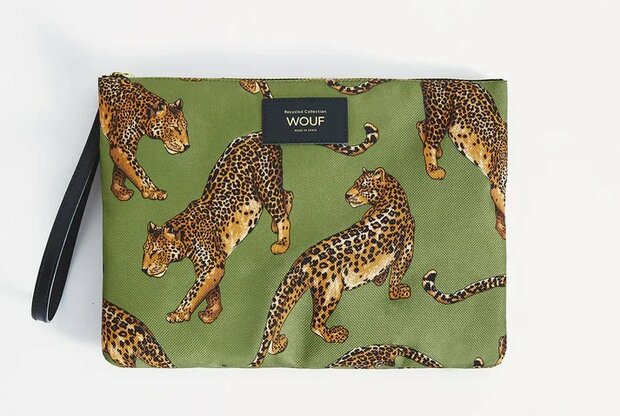 Leopard Pouch xl olijfgroen