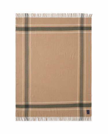 Beige geruite wollen plaid Lexington