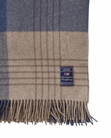 Blauw geruite wollen plaid Lexington