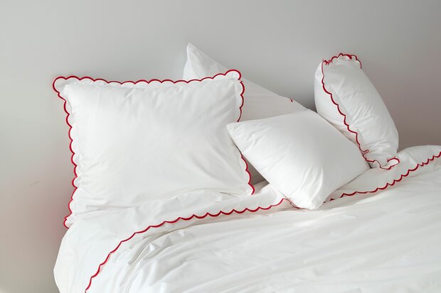 scallop rood percale