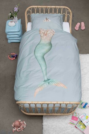 Snurk dekbedovertrek Mermaid aqua