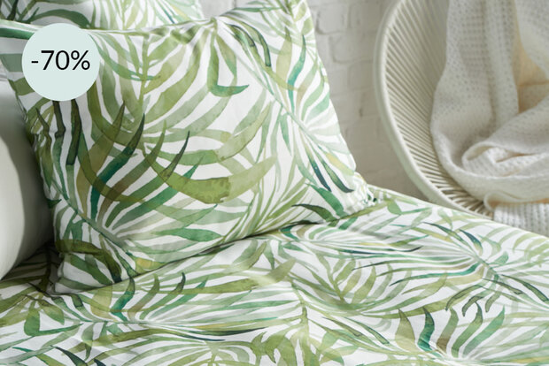 Dekbedovertrek Tropic groen satin
